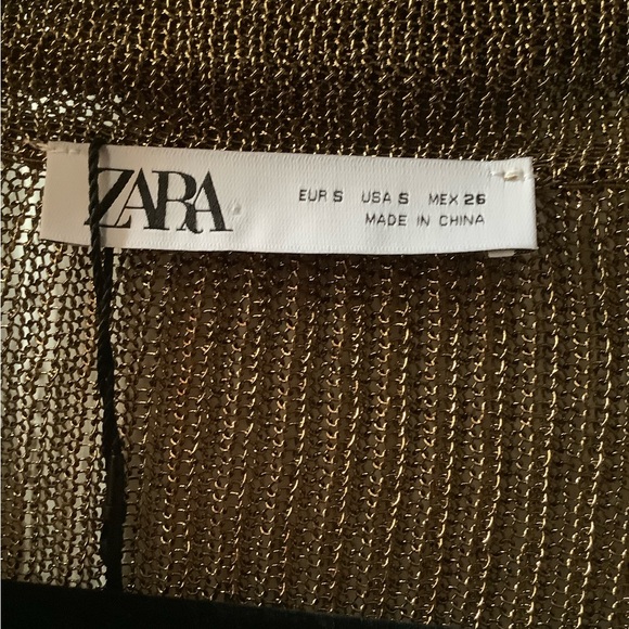 Zara Gold Ribbed Blouse - Picture 3 of 10